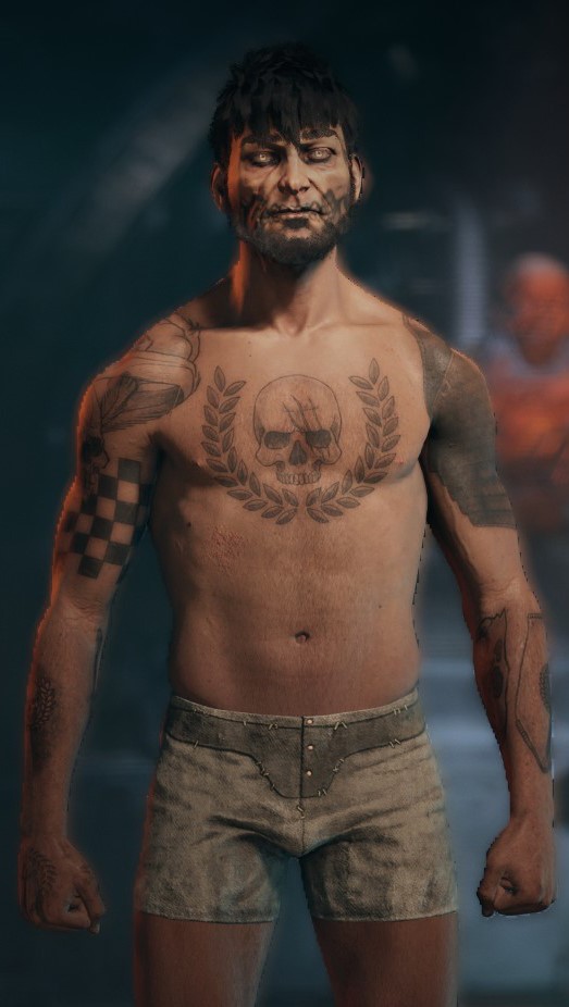 A screenshot of Adelphius in his underpants.