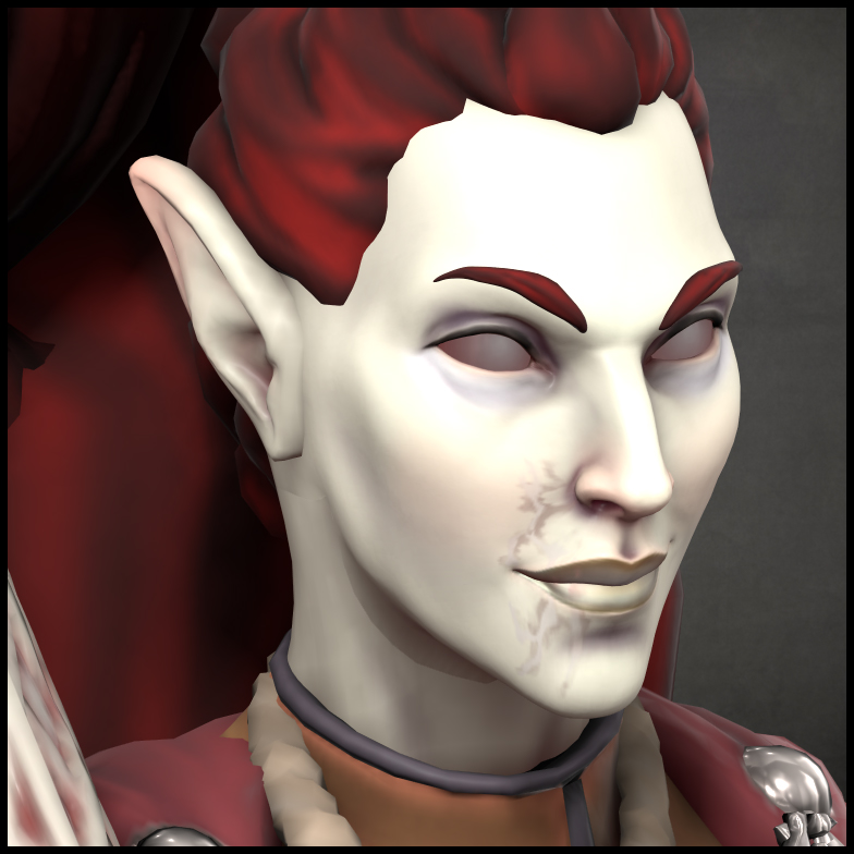 Ygramorn Amanvyrr, a redheaded paleskinned aeldari